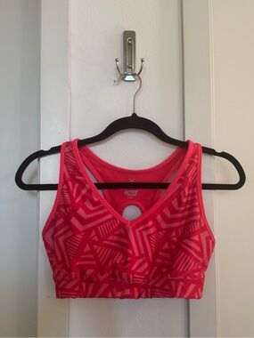Active by Old Navy Geo Racerback Sports Bra, Coral/Pink, Medium Support, Size S
